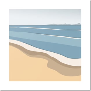 Sea View Beach Sand Landscape Minimalist Abstract Art Posters and Art